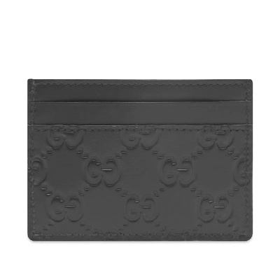 Shop Gucci Gg Embossed Card Holder In Black