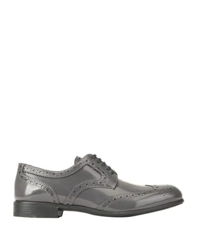 Shop Dolce & Gabbana Lace-up Shoes In Lead