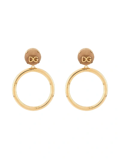 Shop Dolce & Gabbana Hoop Clip-on Earrings In Gold