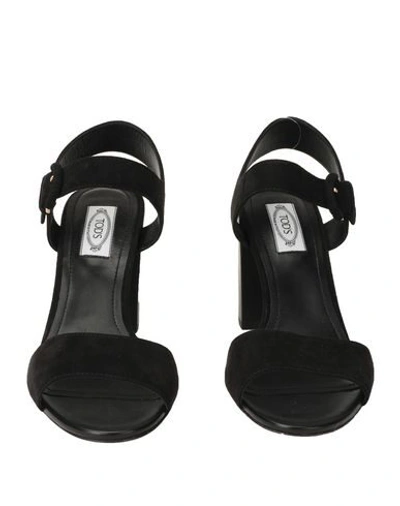 Shop Tod's Woman Sandals Black Size 5.5 Soft Leather