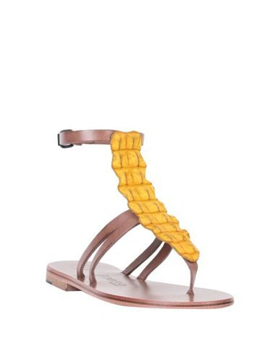 Shop Álvaro González Toe Strap Sandals In Yellow