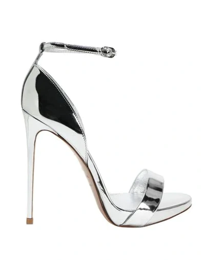 Shop Le Silla Woman Sandals Silver Size 6 Soft Leather