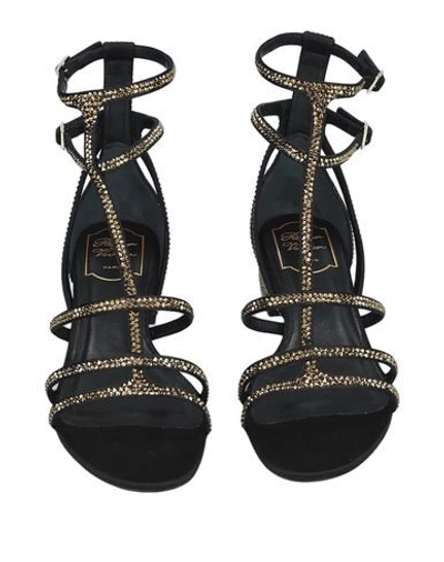 Shop Roger Vivier Woman Sandals Gold Size 6 Textile Fibers