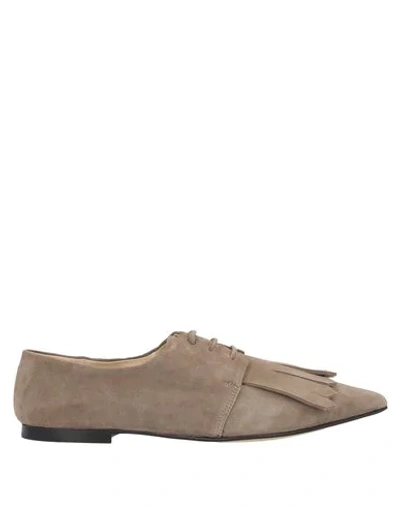 Shop Pomme D'or Lace-up Shoes In Dove Grey