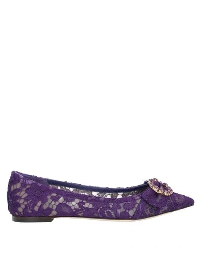 Shop Dolce & Gabbana Ballet Flats In Purple