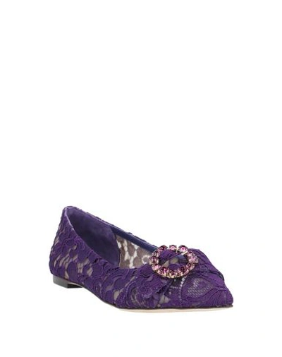 Shop Dolce & Gabbana Ballet Flats In Purple