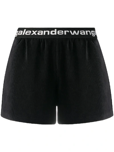 Shop Alexander Wang T High-rise Track Shorts In Black