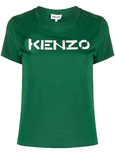 Shop Kenzo Logo-print T-shirt In Green