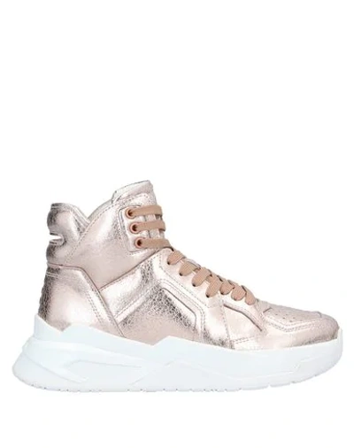 Shop Balmain Sneakers In Copper