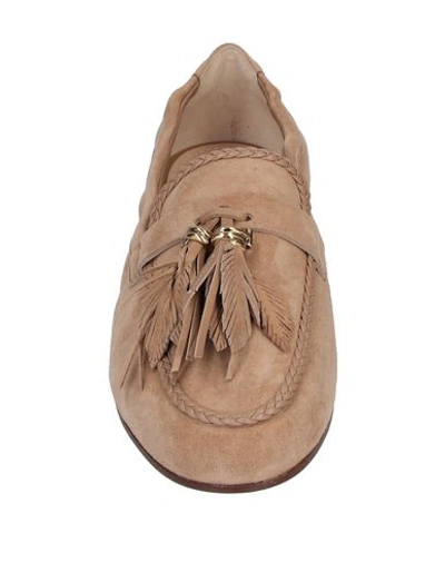 Tod's Woman Loafers Beige Size 6.5 Leather In Beige