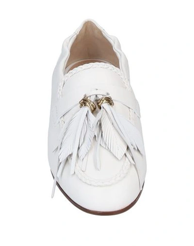 Shop Tod's Woman Loafers White Size 7 Soft Leather