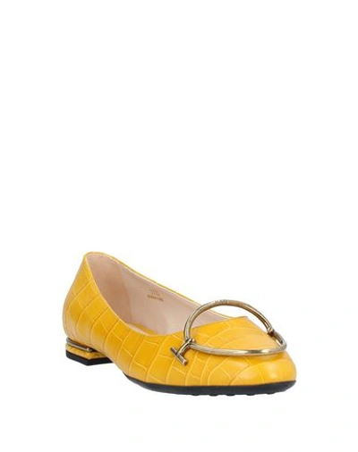 Shop Tod's Ballet Flats In Yellow