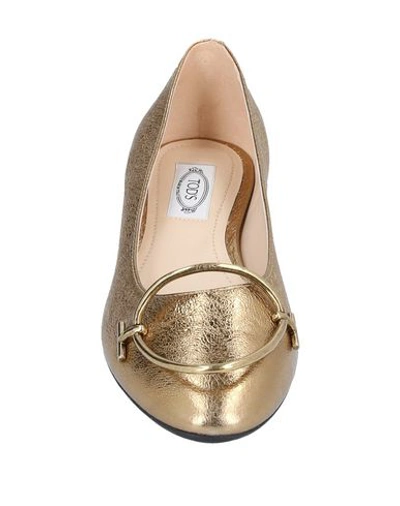 Tod's Ballet Flats In Gold