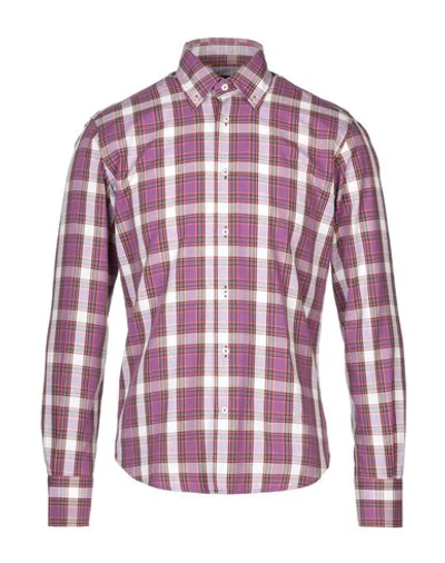 Shop Addiction Checked Shirt In Purple