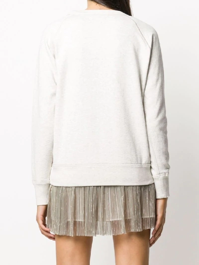 Shop Isabel Marant Étoile Flocked Logo Sweatshirt In Neutrals