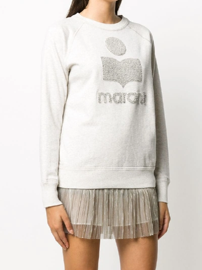 Shop Isabel Marant Étoile Flocked Logo Sweatshirt In Neutrals