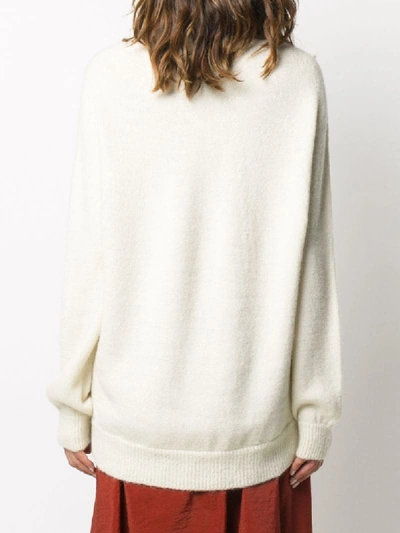 Shop Christian Wijnants Slouchy Crew Neck Jumper In White