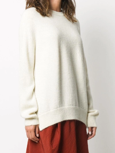 Shop Christian Wijnants Slouchy Crew Neck Jumper In White