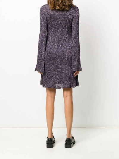 Shop M Missoni Lurex Fine-knit Swing Dress In Purple