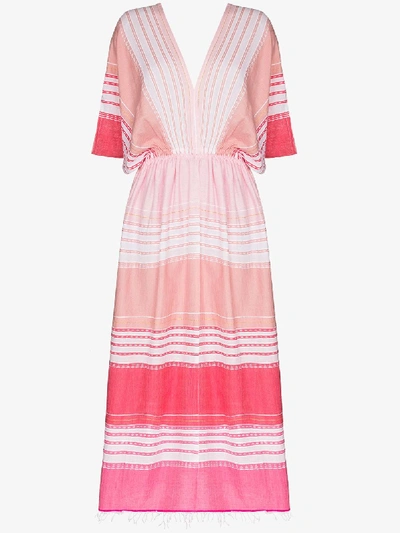 Shop Lemlem Eshal Striped Kaftan Dress In Pink