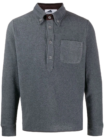 Shop Anglozine Brook Button-down Polo In Grey