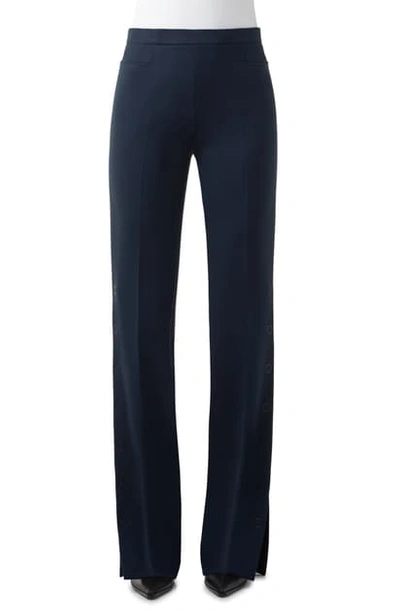 Shop Akris Punto Francoise Bootcut Stretch Crepe Pants In Navy