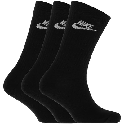 Shop Nike Three Pack Socks Black