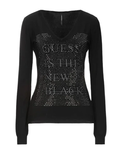 Shop Guess Sweater In Black