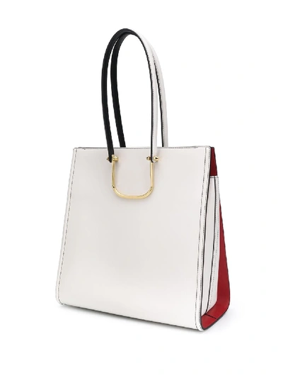Shop Alexander Mcqueen The Tall Story Leather Shopping Bag In White