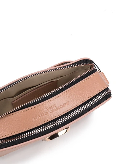 Shop Marc Jacobs Snapshot Leather Crossbody Bag In Orange