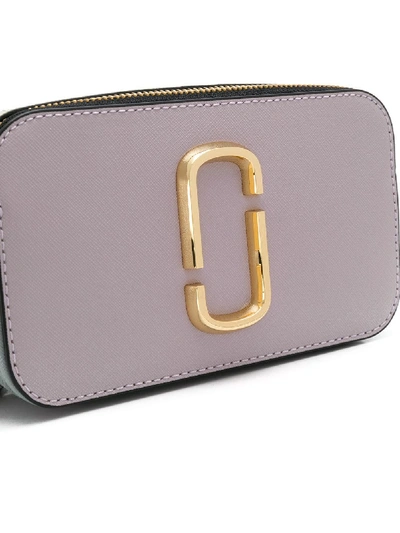 Shop Marc Jacobs Snapshot Leather Crossbody Bag In Violet