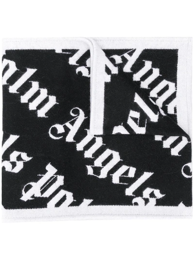 Shop Palm Angels Scarf With Logo In Black