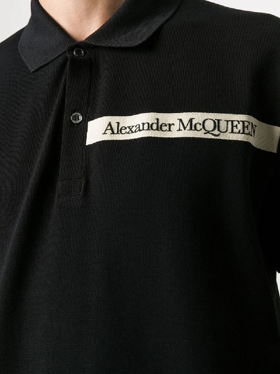 Shop Alexander Mcqueen Cotton Polo Shirt In Black