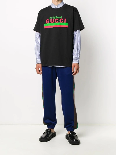 Shop Gucci Oversized Cotton T-shirt In Black