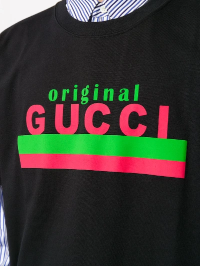 Shop Gucci Oversized Cotton T-shirt In Black