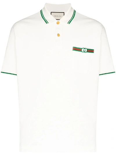 Shop Gucci Cotton Polo Shirt In White
