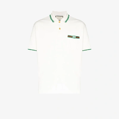Shop Gucci Cotton Polo Shirt In White