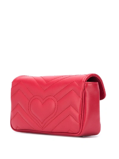 Shop Gucci Gg Marmont Leather Mini Bag In Red