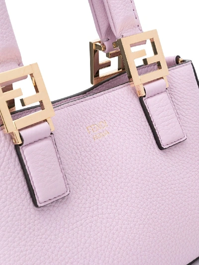 Shop Fendi Ff Mini Tote Leather Bag In Pink