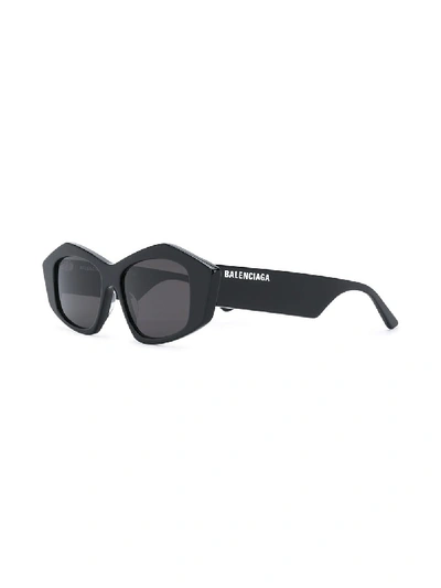 Shop Balenciaga Cut Square Sunglasses In Black