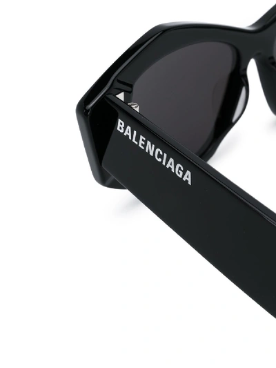 Shop Balenciaga Cut Square Sunglasses In Black