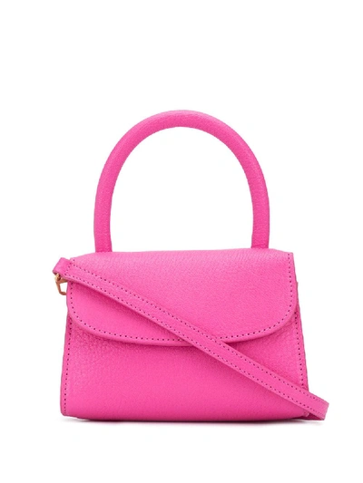 Shop By Far Leather Mini Handbag In Violet