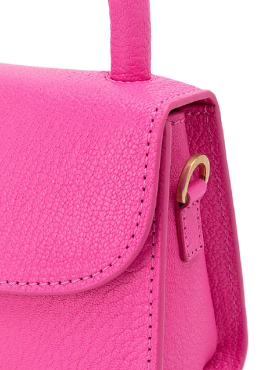 Shop By Far Leather Mini Handbag In Violet