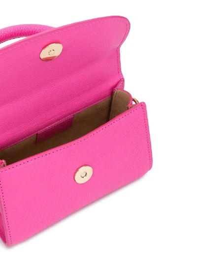 Shop By Far Leather Mini Handbag In Violet