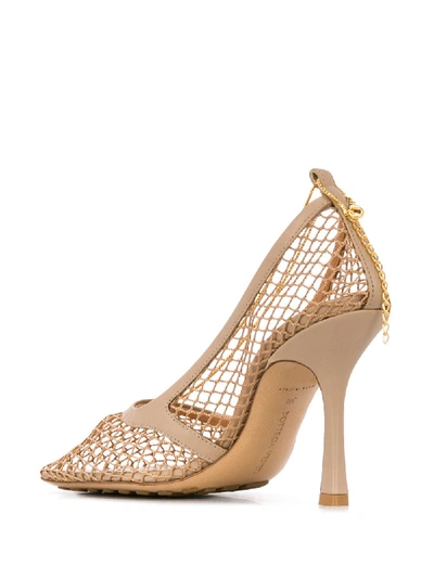 Shop Bottega Veneta Stretch Pumps In Beige