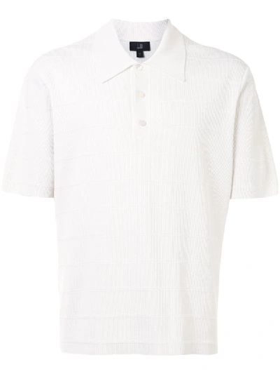 Shop Dunhill Striped Polo Shirt In White