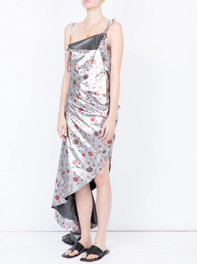 Shop Marques' Almeida Floral Print Asymmetric Dress
