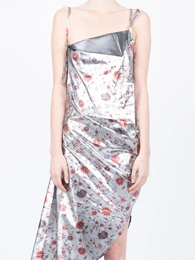 Shop Marques' Almeida Floral Print Asymmetric Dress