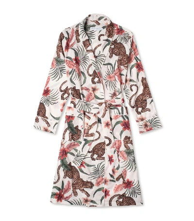 Shop Desmond & Dempsey Soleia Print Quilted Robe In Ivory