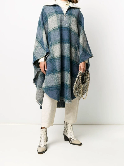 Shop Isabel Marant Étoile Gabin Wool Blanket Coat In Blue